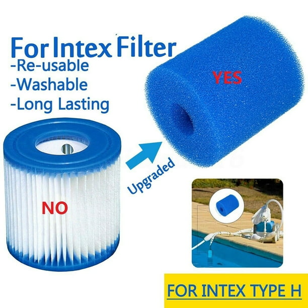 5X Washable Reusable Swimming Pool Filter Foam Sponge Cartridge For Intex Type A